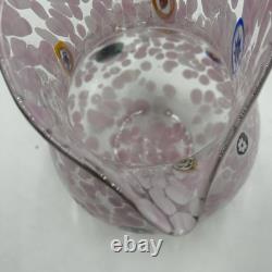 Murano Glass Pitcher Pink Millefiori Art Glass Voltolina 2018 Hand Blown Ital