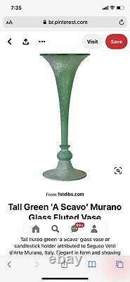 Murano Glass Seguso Vase Scavo Tall Pink Double Use Multi usable