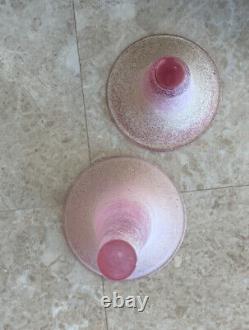 Murano Glass Seguso Vase Scavo Tall Pink Double Use Multi usable