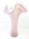Murano Glass Vase Pink, White & Gold Fleck Swirl Vetro Eseguito Secondo Labelled