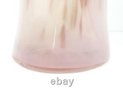 Murano Glass Vase Pink, White & Gold Fleck Swirl Vetro Eseguito Secondo Labelled