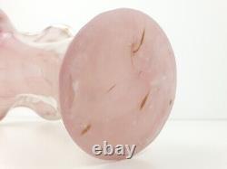 Murano Glass Vase Pink, White & Gold Fleck Swirl Vetro Eseguito Secondo Labelled