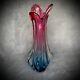Murano Glass Vase Vintage Handblown Art Purple and Blue 12 in Gift Idea