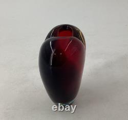 Murano Heart Vase Signed By L. Onesto With Original Vetro Artistico Sticker