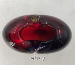 Murano Heart Vase Signed By L. Onesto With Original Vetro Artistico Sticker