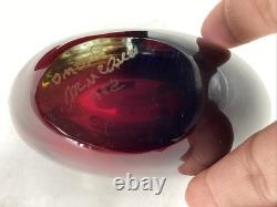 Murano Heart Vase Signed By L. Onesto With Original Vetro Artistico Sticker