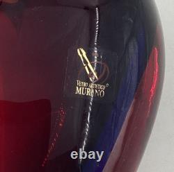 Murano Heart Vase Signed By L. Onesto With Original Vetro Artistico Sticker