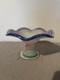 Murano Italian Lavorazione Arte Bowl Pink/Blue Iridescent Footed Bowl