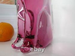 Murano Italian Pink Art Glass Large Cute Cat Signed Designed by Renato Anatra