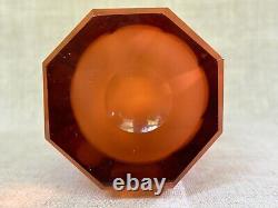 Murano Italy Art Glass Vase 12 Hexagonal Opaline Pink/Orange AS IS