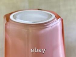 Murano Italy Art Glass Vase 12 Hexagonal Opaline Pink/Orange AS IS