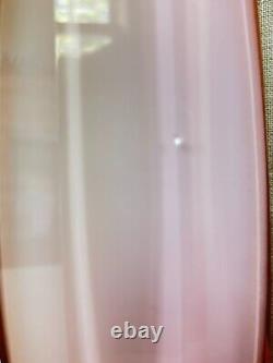 Murano Italy Art Glass Vase 12 Hexagonal Opaline Pink/Orange AS IS