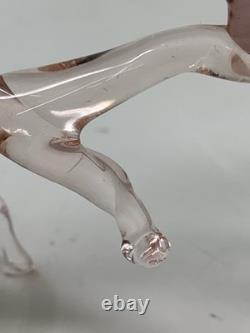 Murano Italy Pink Art Glass Sculpture Love Birds On Cherry Blossom Tree A4-3-4