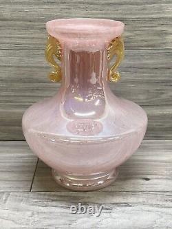 Murano Italy Style Glass Vase Pink Opal RARE PIECE