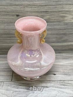 Murano Italy Style Glass Vase Pink Opal RARE PIECE