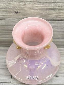 Murano Italy Style Glass Vase Pink Opal RARE PIECE