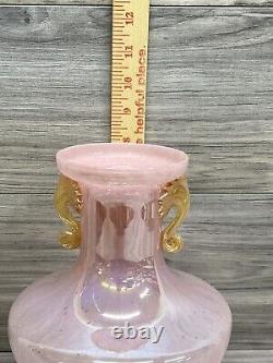 Murano Italy Style Glass Vase Pink Opal RARE PIECE