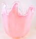 Murano Italy Style Hand Blown Pink Art Glass Handkerchief Vase 8 Tall Vintage