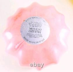 Murano Italy Style Hand Blown Pink Art Glass Handkerchief Vase 8 Tall Vintage