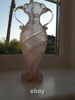 Murano Mezza Filigrana art glass vase Dino Martens for Aureliano Toso C1960's
