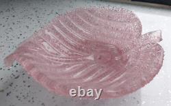Murano Mid-Cent Fratelli Toso Pink Overshot Art Glass Leaf Bowl 19 cm (7½) MINT