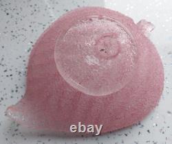 Murano Mid-Cent Fratelli Toso Pink Overshot Art Glass Leaf Bowl 19 cm (7½) MINT