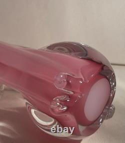 Murano Oball Pink Alabastro Glass Cat Sculpture Figurine Ornament