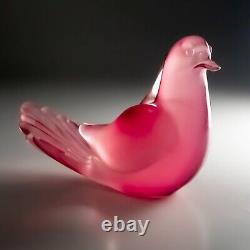 Murano Oball Pink Venetian Cased Glass Love Bird, Dove 1960s Mid Century Modern