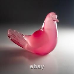 Murano Oball Pink Venetian Cased Glass Love Bird, Dove 1960s Mid Century Modern
