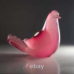 Murano Oball Pink Venetian Cased Glass Love Bird, Dove 1960s Mid Century Modern