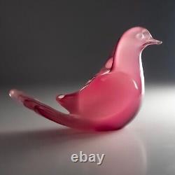 Murano Oball Pink Venetian Cased Glass Love Bird, Dove 1960s Mid Century Modern