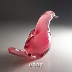 Murano Oball Pink Venetian Cased Glass Love Bird, Dove 1960s Mid Century Modern