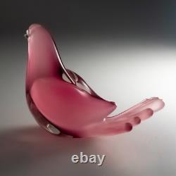 Murano Oball Pink Venetian Cased Glass Love Bird, Dove 1960s Mid Century Modern