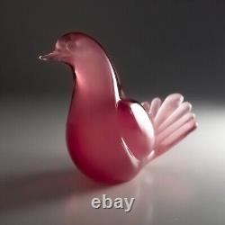 Murano Oball Pink Venetian Cased Glass Love Bird, Dove 1960s Mid Century Modern