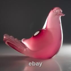 Murano Oball Pink Venetian Cased Glass Love Bird, Dove 1960s Mid Century Modern