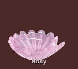Murano Opaline Pink Art Glass Shell Bowl