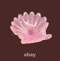 Murano Opaline Pink Art Glass Shell Bowl