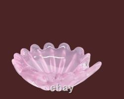 Murano Opaline Pink Art Glass Shell Bowl