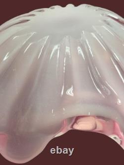 Murano Opaline Pink Art Glass Shell Bowl