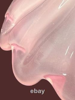 Murano Opaline Pink Art Glass Shell Bowl