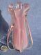 Murano Pink Alabastro Oball Art Glass by Luigi Onesto Super Quality Ribbed Vase