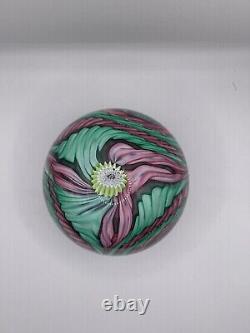 Murano Pink And Green Art Glass Crown Paperweight