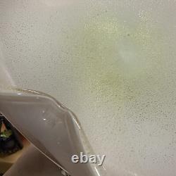 Murano Pink Art Glass Gold Hue Iridescent Shimmer Uniquely Shaped Bowl Dish