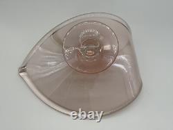 Murano Pink Art Glass Leaf Shaped 10 inches long 8.5 inches wide
