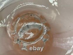 Murano Pink Art Glass Leaf Shaped 10 inches long 8.5 inches wide
