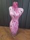Murano Pink Art Glass Nude Female Form Vase, 17.5 Inch
