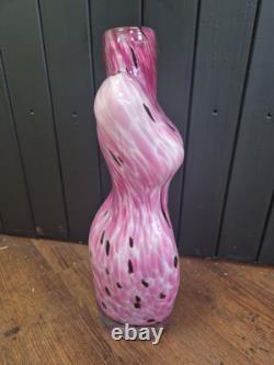 Murano Pink Art Glass Nude Female Form Vase, 17.5 Inch