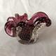 Murano Pink Cranberry Leaf Shape Bowl AshtrBullicante Art Glass Archimede Seguso