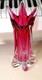 Murano Pink Glass Ribbed Vase Archimede Seguso Sommerso 12 Inch 4.8 Lbs