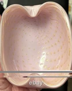 Murano Pink Gold Italian Art Glass Bowl Ashtray 4.5